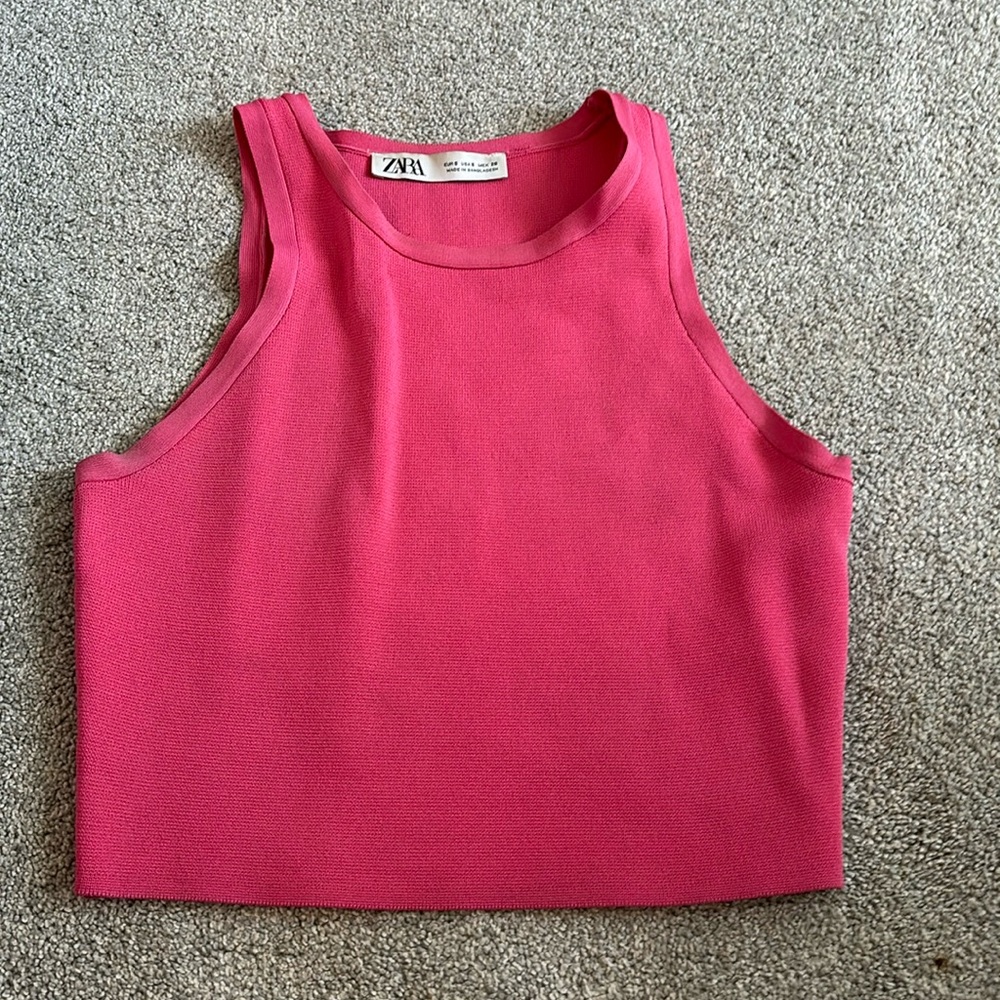 Zara Crop Ribbed Halter top